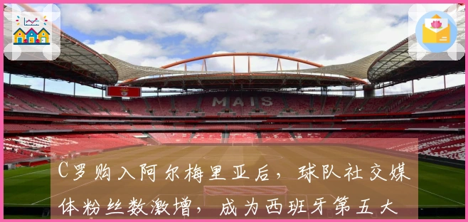 C罗购入阿尔梅里亚后，球队社交媒体粉丝数激增，成为西班牙第五大社群